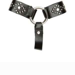 Frye Black Leather Studded Removeable Boot Straps